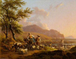 An Italianate Landscape With Herdsmen — Nicolaes Pietersz Berchem