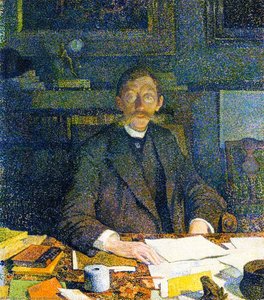 Emile Verhaeren In His Stody (rue Du Moulin) — Theo Van Rysselberghe