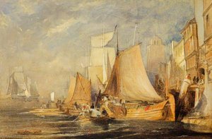 A Harbour Scene With Shipping — John Wilson Ewbank
