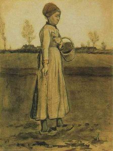 Peasant Woman Sowing With A Basket — Vincent Willem Van Gogh