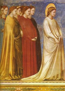 No. 12 A Szűz Mária Életének Jelenetei: 6. Menyasszonyi Felvonulás (részlet) — Giotto Di Bondone