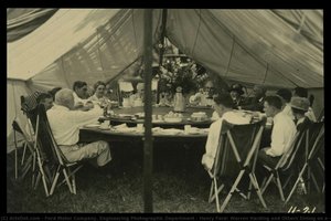 Henry Ford, Warren Harding And Others Dining On A — Ford Motor Company. Engineering Photographic Department