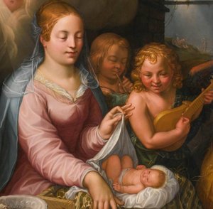 Virgin And Child With Angels (detail) — Hendrik Goltzius