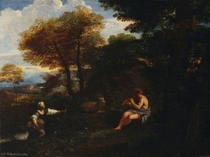 A Wooded Landscape — Da Pier Francesco Mola