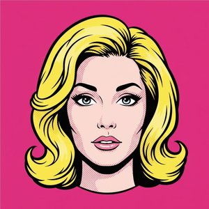 Eternal Radiance In Magenta: A Monumental Pop Art Portrait Of Serene Symmetry — Laurent Charpentier