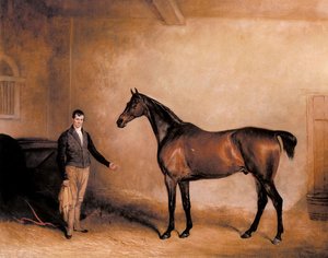 Mr. C. N. Hogg's Claxton And A Groom In A Stable — John Ferneley, Snr