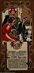 Poster Advertising The Centenary Of The Discovery — Adolfo Hohenstein