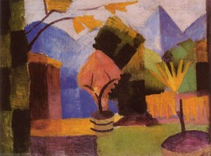 Garden On Lake Of Thun — August Macke