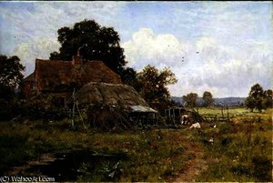 An Old Cottage In The Meadows — Edward Wilkins Waite