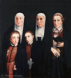 Pictures Of Dona Leonor And Dona Mencia De Cabrera And His Daughters — Pedro De Campaña