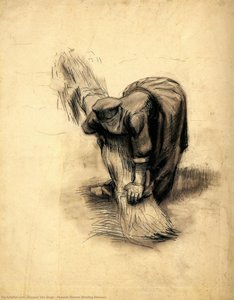 Peasant Woman Binding Sheaves — Vinsentas Van Gogas