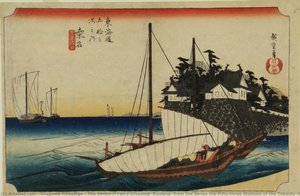 The Seven-ri Ferry Crossing, Kuwana, From The Series The Fifty-three Stations Of The Tokaido (hoeido Edition) — 歌川广重