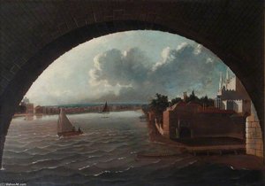 A View Of The Thames At Westminster, Seen Through An Arch Of The Bridge — Daniel Turner