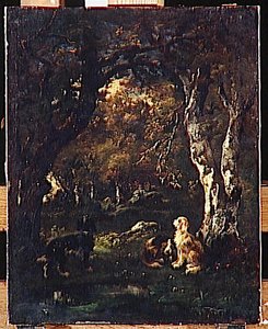 Chiens Dans La Foret — Narcisso Díaz De La Peña