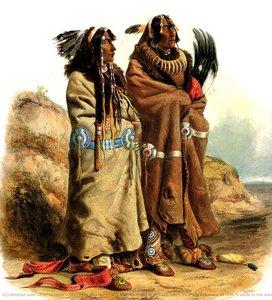 Sih-chida And Mahchsi-karehde, Mandan Indians, Plate 20 From Volume 2 Of 'travels In The Interior Of North America' — Karl Bodmer