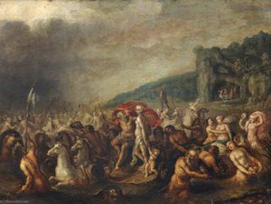 The Triumph Of Neptune And Amphitrite, With Figures Feasting In A Distant Cave — Frans Francken Iii.
