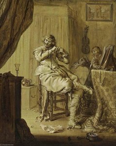 A Cavalier At His Dressing Table — Adriaen Pietersz Van De Venne
