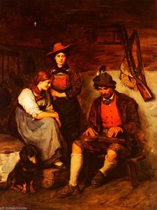 Der Zitherspieler Auf Der Alm