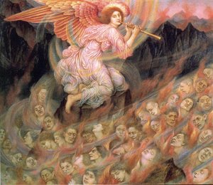 Angel Piping To The Souls In Hell — Evelyn De Morgan Née Pickering