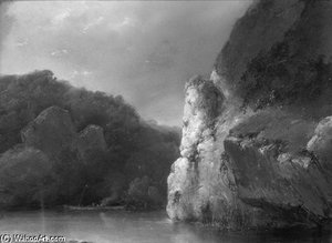 A River In The Ardennes — Andreas Schelfhout