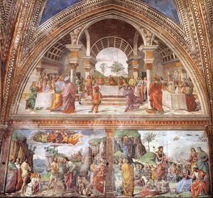 Right Wall Of The Tornabuoni Chapel (detail) — Domenico Ghirlandaio