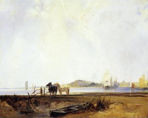Landscape Near Quilleboeuf — Richard Parkes Bonington