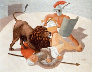 Gladiators And Lion — Giorgio De Chirico