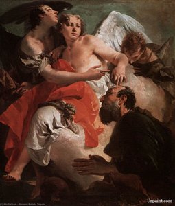 Abraham Praying Before The Three Angels — Giambattista Tiepolo
