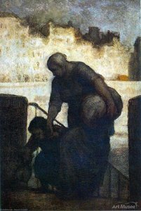 Laundress On The Quai D'anjou — Honoré Daumier