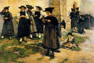 In Front Of The Church Of Saint-germain — Ernest Biéler