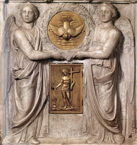 The Peretola Tabernacle (detail) — Luca Della Robbia