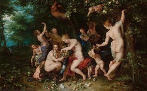 Nymphs Filling The Cornucopia — Jan Brueghel The Elder