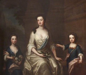 Elizabeth Felton (1676–1741), Countess Of Bristol, With Her Children Lady Henrietta Hervey (1703–1712), And Her Twin Brother Lord Charles Hervey (1703–1786) — Charles D' Agar