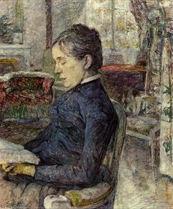 Countess Adele Zoe De Toulouse-lautrec In The Salon At Malro — Henri De Toulouse-lautrec