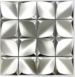 Shimmering Stainless Steel Mosaic Wall Tiles - Antique Modern Texture