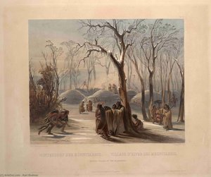 Winter Village Of The Minatarres — Karl Bodmer