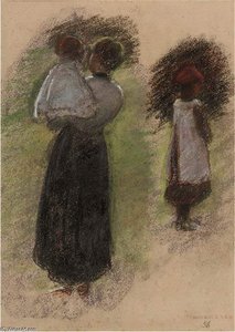Study Of A Woman And Two Chil — Edward William Stott