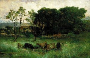 Untitled (five Cows In Pasture) — Edward Mitchell Bannister