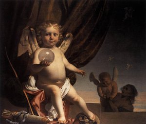 Amor Holding A Glass Orb — Caesar Van Everdingen (cesar Pietersz)