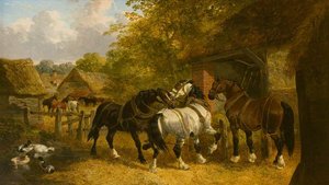 Workhorses In A Farmyard — John Frederick Herring Ii