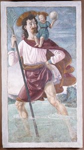 Saint Christopher Und Das Kind Jesu — Domenico Ghirlandaio