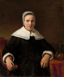 Une Femme Tenant Un Rose — Rembrandt Van Rijn