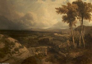A View Near Devizes, With Stoke Park, Erlestoke, In The Middle Distance — Clarkson Frederick Stanfield