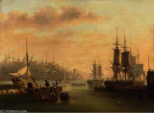 Hustle And Bustle And A Forest Of Masts In A Port — John Wilson Carmichael