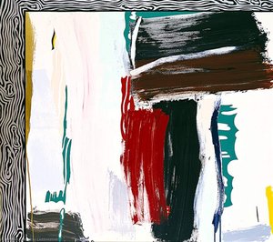 Painting With Silver Wood Grain Frame — Roy Lichtenstein