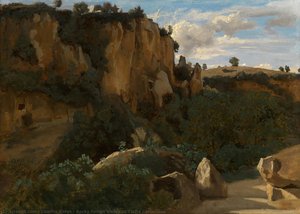 Rocky Forest Valley At Civita Castellana — Jean-baptiste-camille Corot