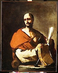 Philosoph Holding A Book And A Roll Of Paper — Luca Giordano
