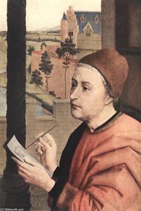 St Luke Drawing A Portrait Of The Madonna (detail) — Rogier Van Der Weyden