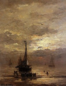 Pink On The Beach Sun — Hendrik Willem Mesdag