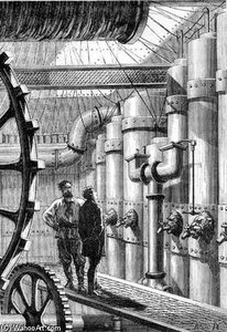 Captain Nemo Inside The Nautilus Submarine — Alphonse De Neuville
